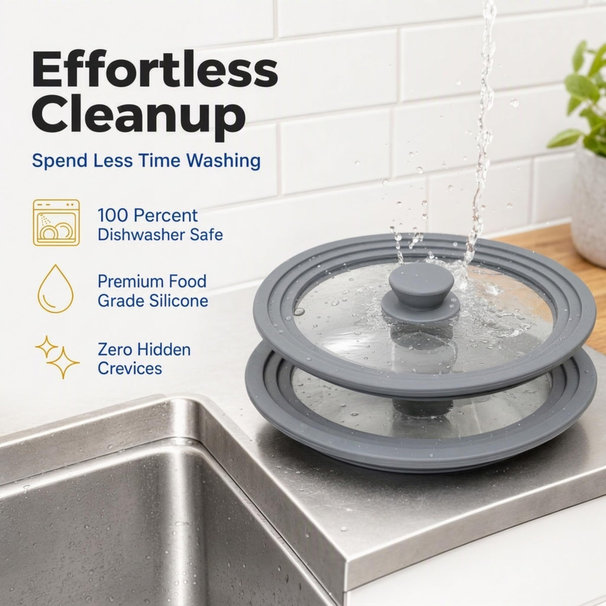 Universal Lid for Pots, Pans & Skillets, 7.5-11.5" E904436