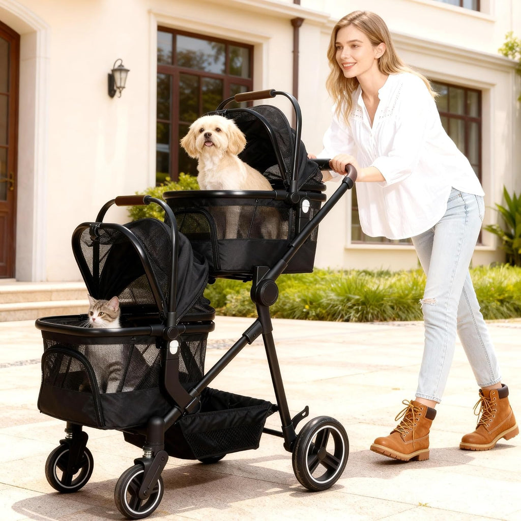 Foldable Double Pet Stroller X77160