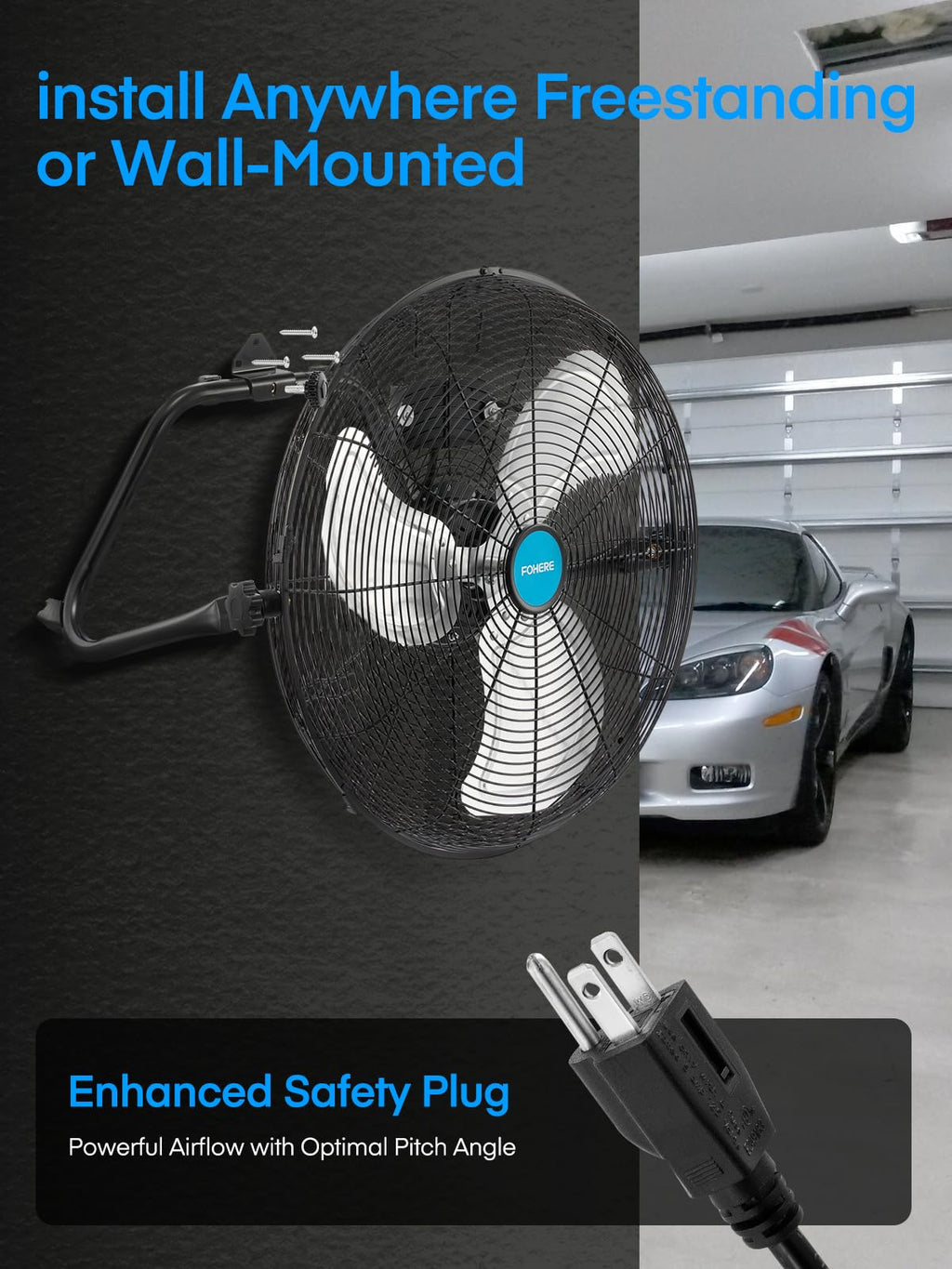 2-Pack 20-Inch High Velocity Floor & Wall Mount Fans X70171