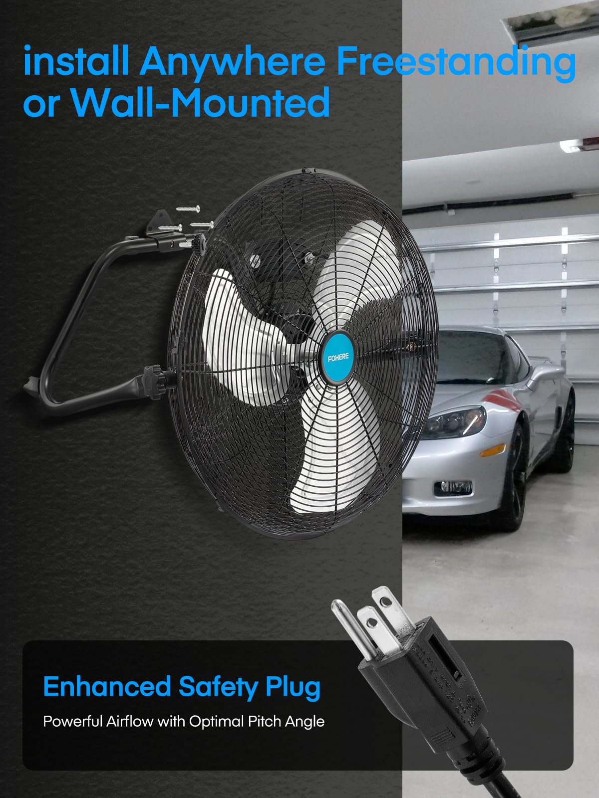 2-Pack 20-Inch High Velocity Floor & Wall Mount Fans X70171
