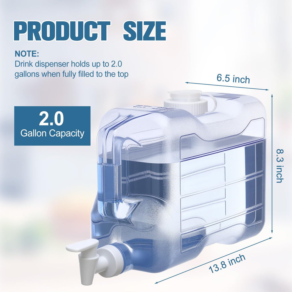 2 Gallon Plastic Water Dispenser Bottle U978902