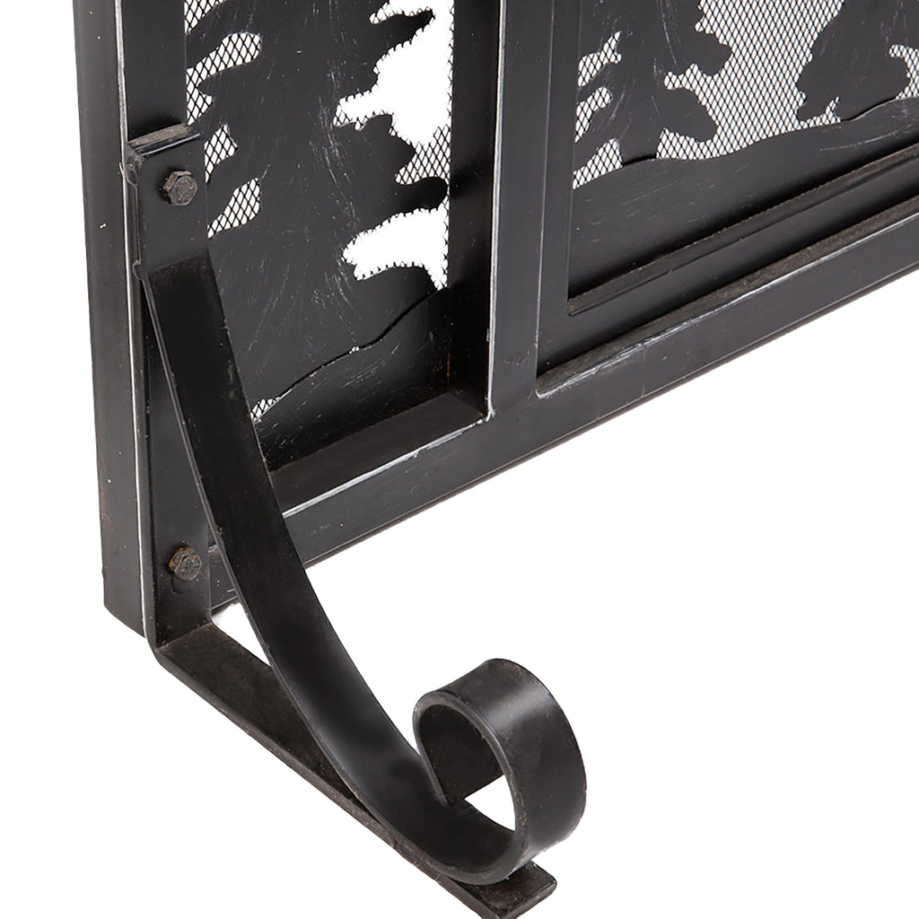 Black Metal Fireplace Screen O49909