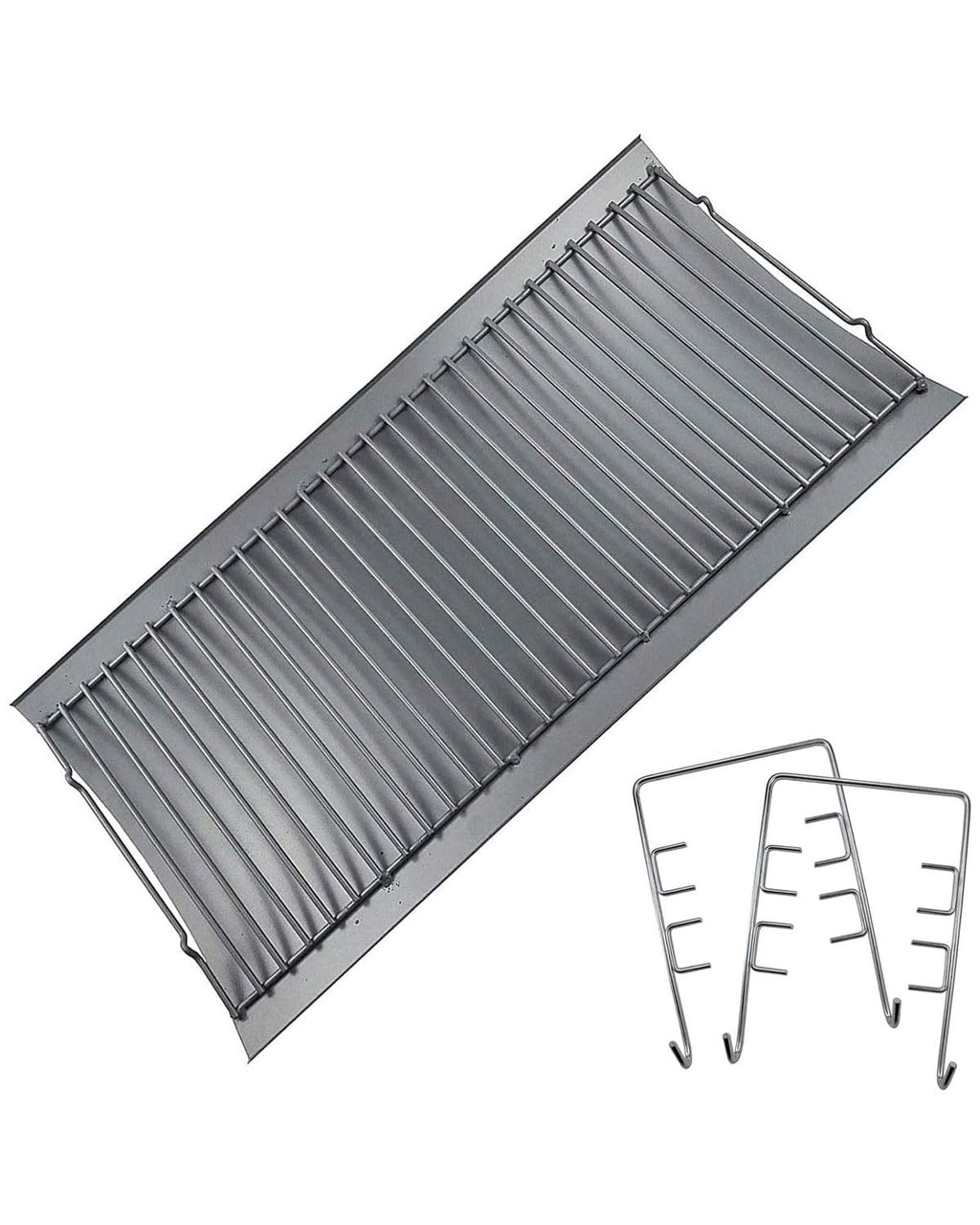 27 inch Porcelain-coated Steel Ash Pan with 2pcs Fire Grate Hanger B82980