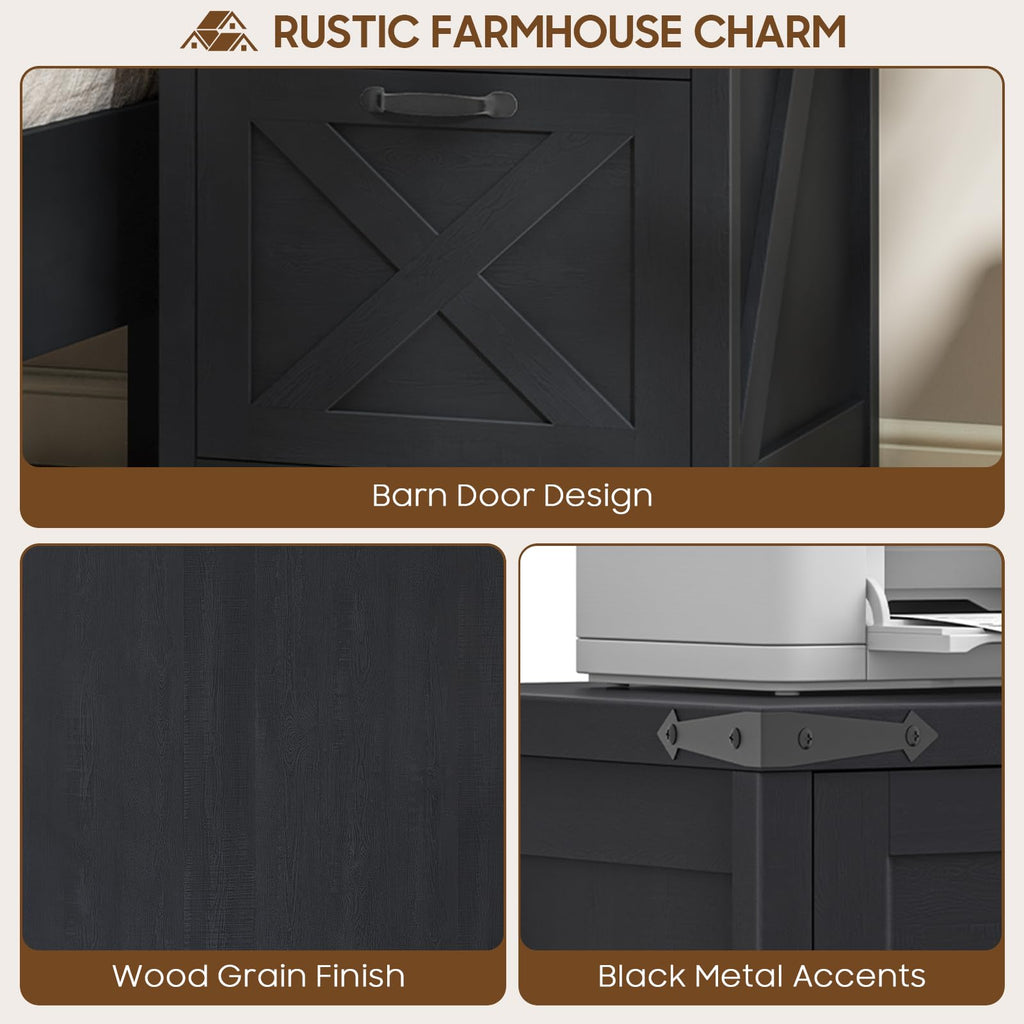 Black 3 Drawer File Cabinet W457069