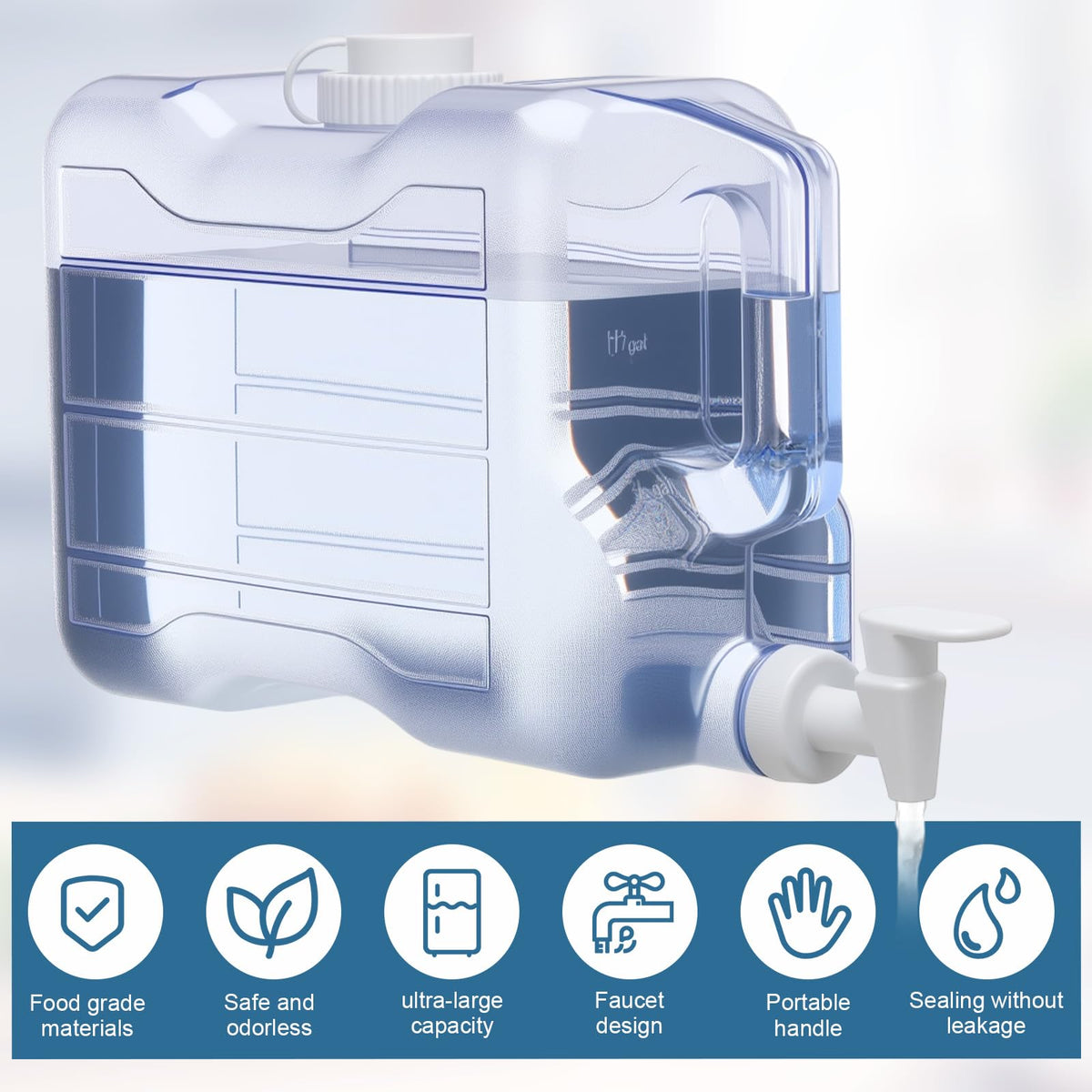 2 Gallon Plastic Water Dispenser Bottle U978902