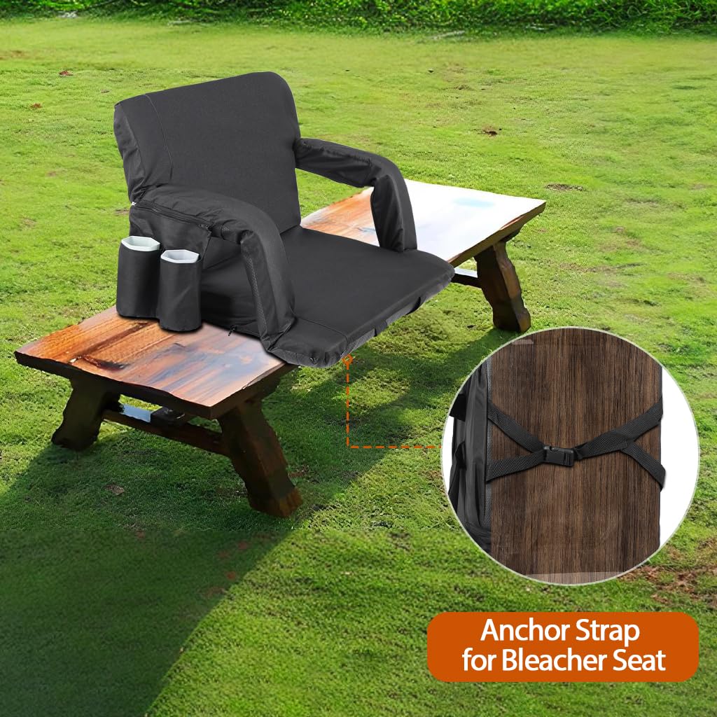 2 Pack Folding Bleacher Chairs with Cushion C44810