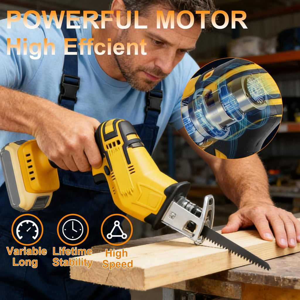 Cordless Reciprocating Saw 0-3500 SPM Variable Speed with 4 Blades G394