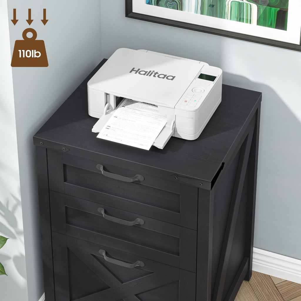 Black 3 Drawer File Cabinet W457069