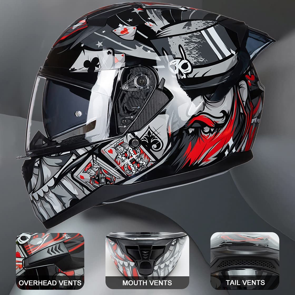 Bluetooth Motorcycle Helmet Anti-Fog Flip Up Full Face DOT Approved L607