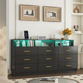 Black 9 Drawer Wood Dresser V290768