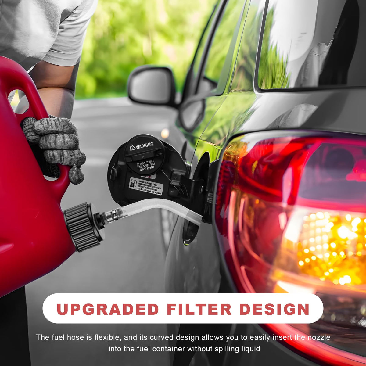 2PCS Clear Fuel Filler Jug Hose Quick Fill Spout I4982