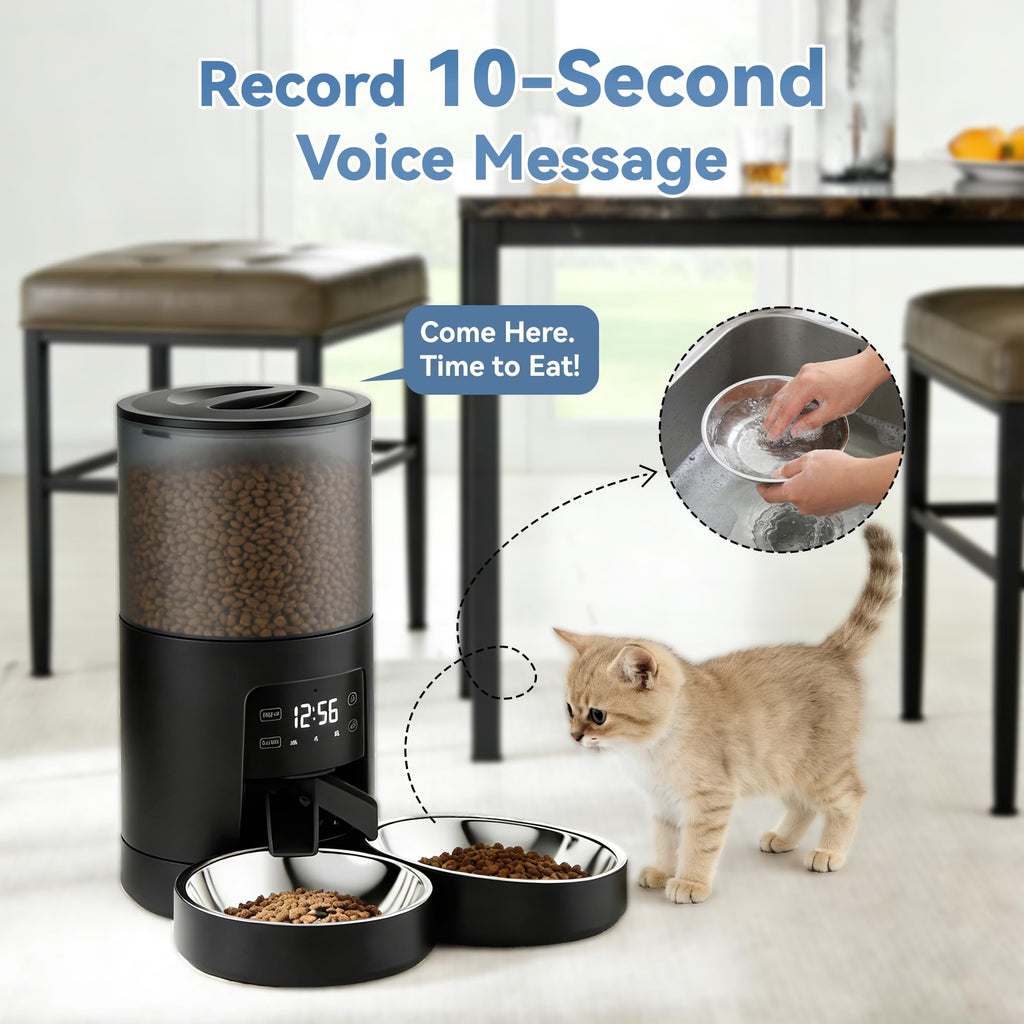 Automatic Cat Feeder 6L Black Y9531