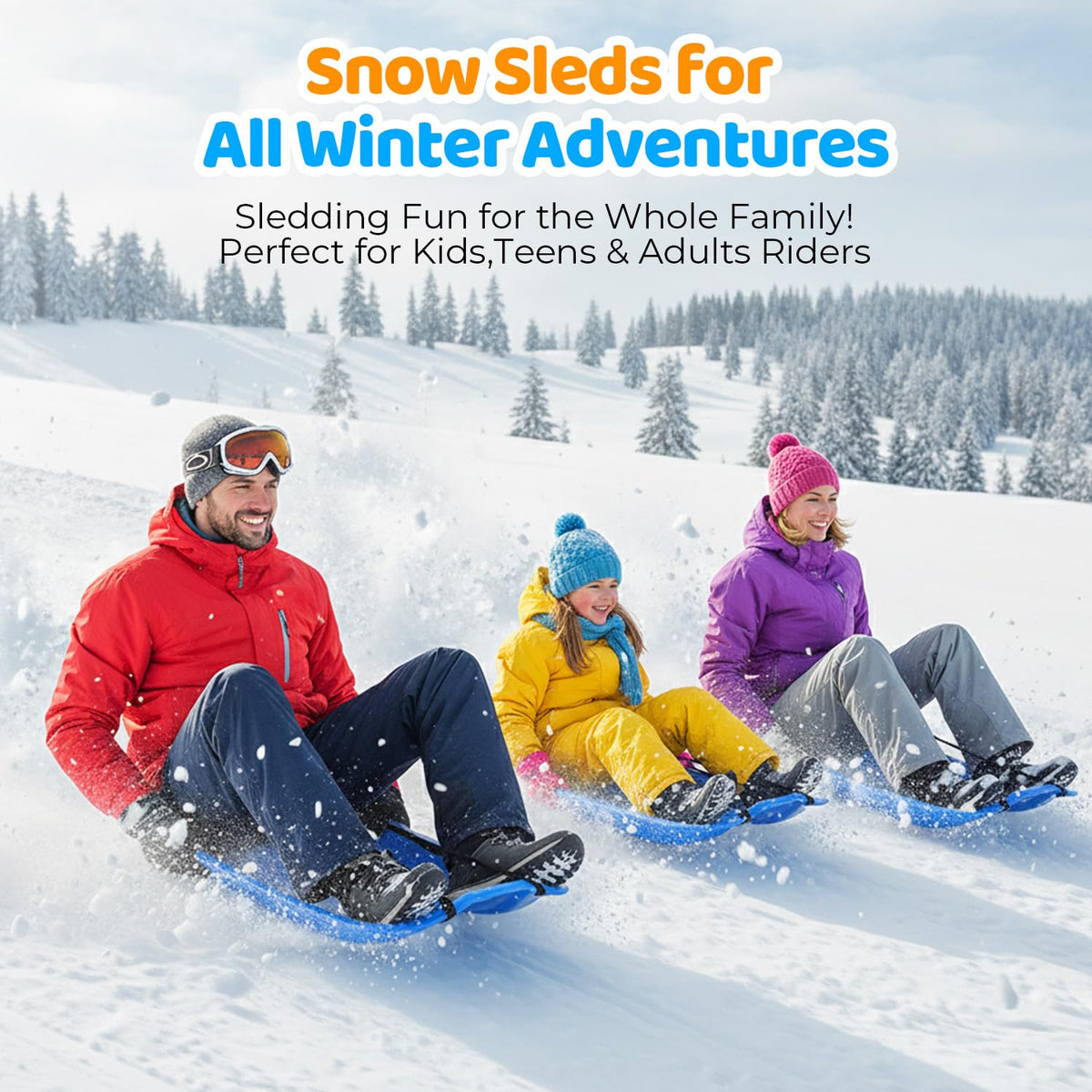 35" Snow Sled with Rope and Handles K9557