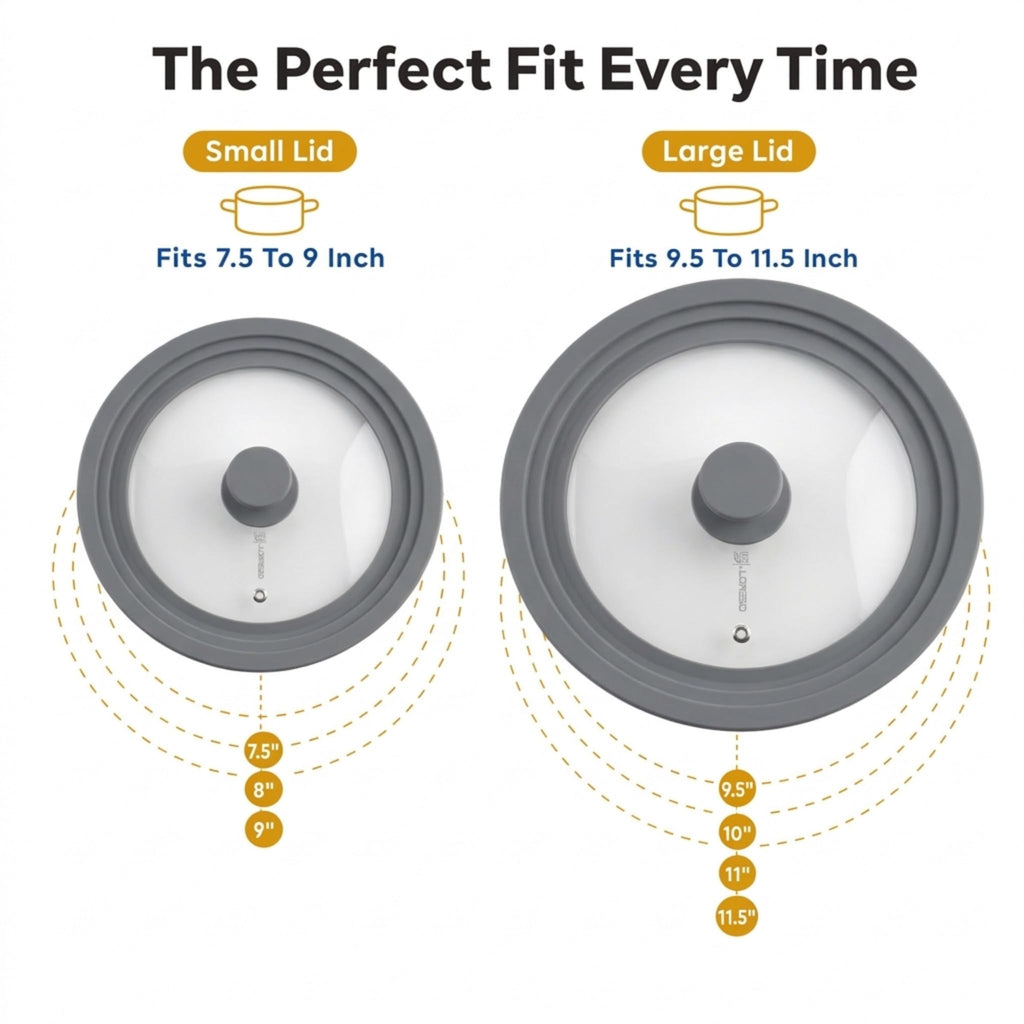 Universal Lid for Pots, Pans & Skillets, 7.5-11.5" E904436