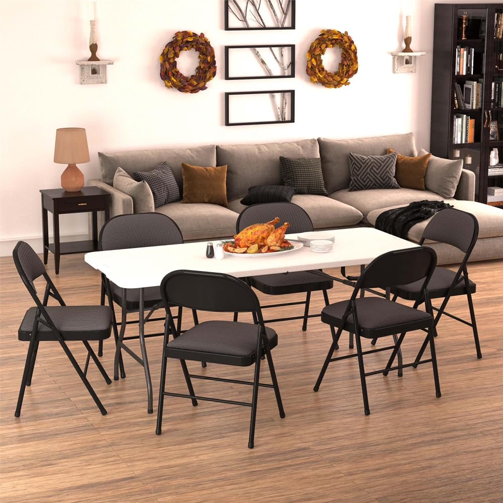 6 ft White Speckle Folding Utility Table H201929