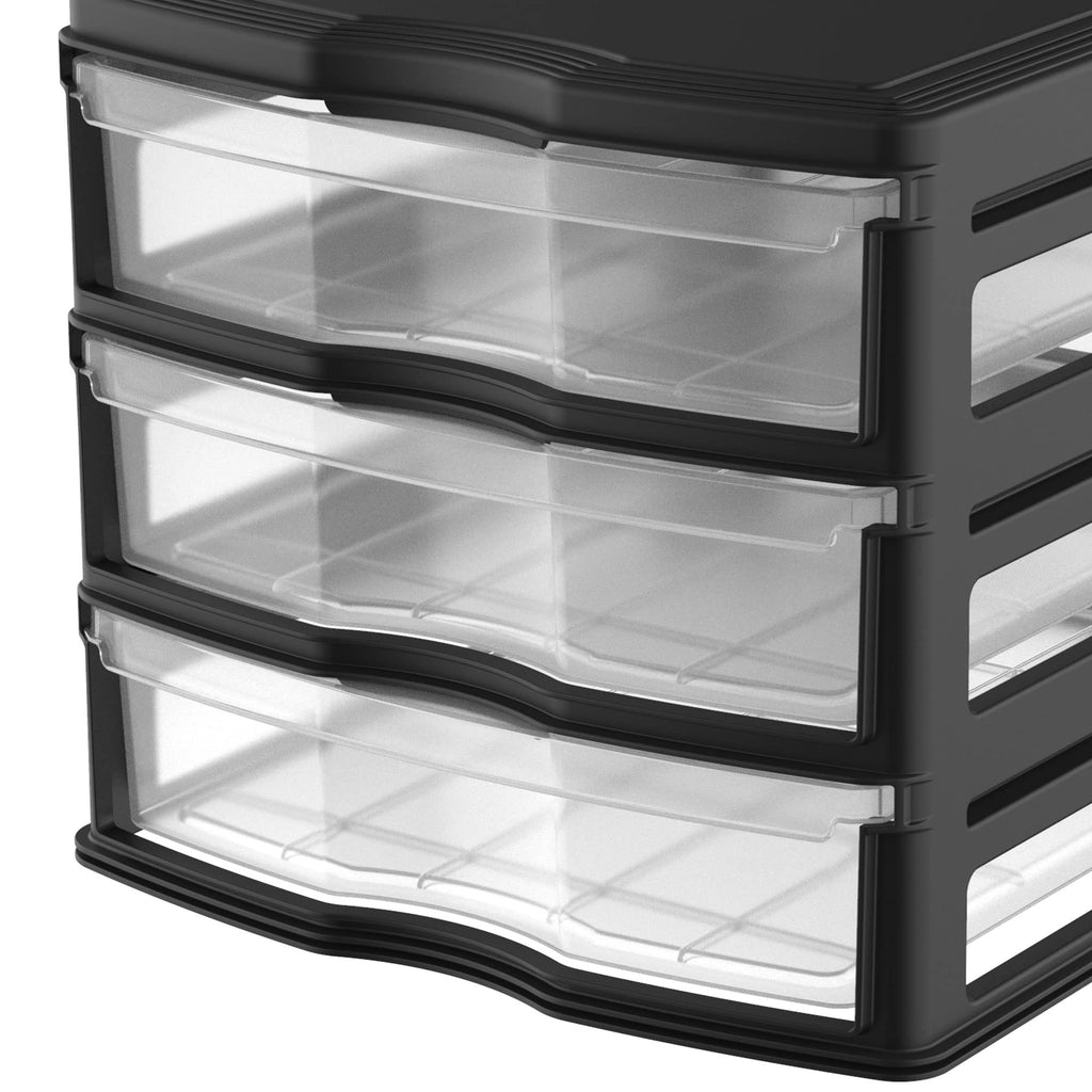 3 Pack 3 Drawer White Stackable Storage Organizer Y26624