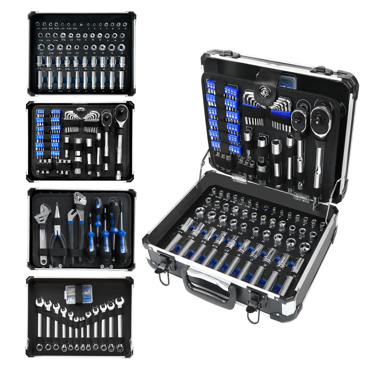 240-Pieces Mechanic Tool Set with Aluminium Tool Box C878