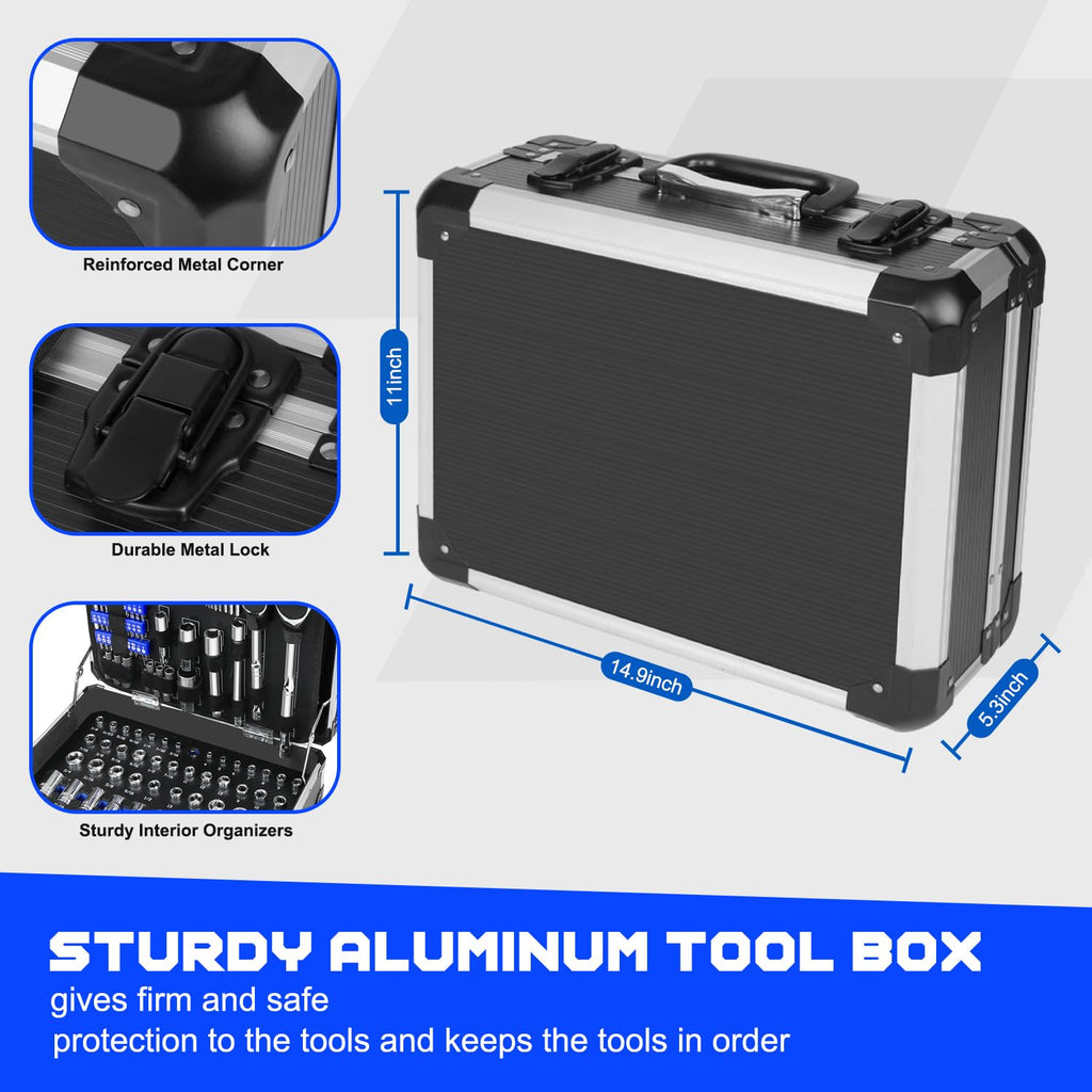 240-Pieces Mechanic Tool Set with Aluminium Tool Box C878