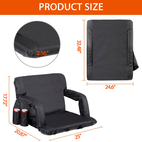 2 Pack Folding Bleacher Chairs with Cushion C44810