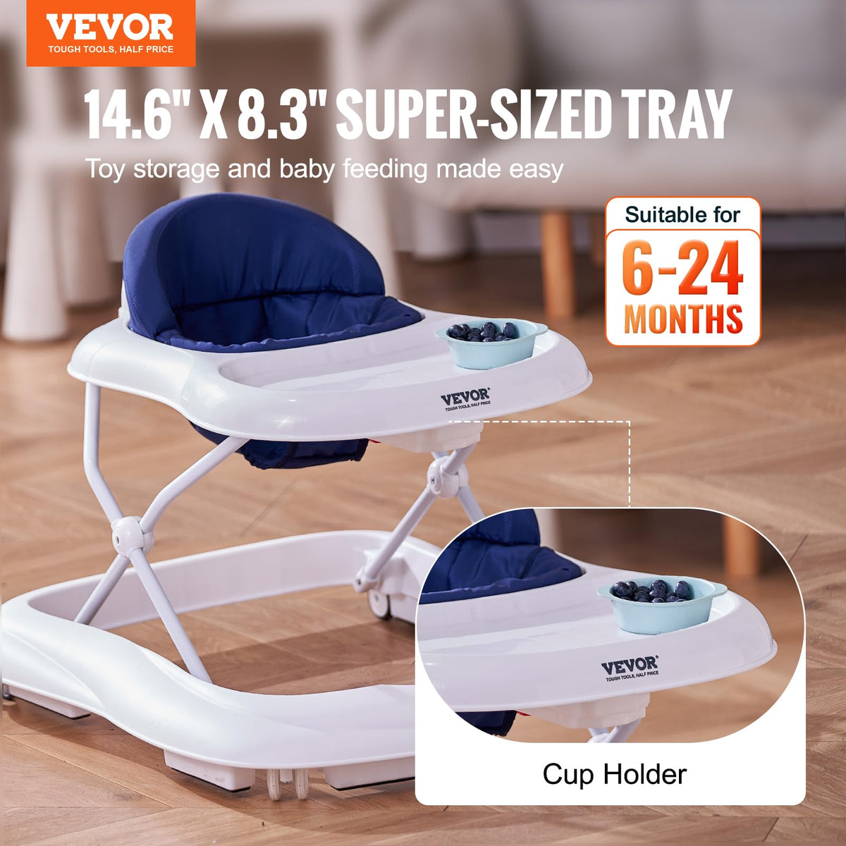 Foldable Baby Walker with Feeding Tray N980