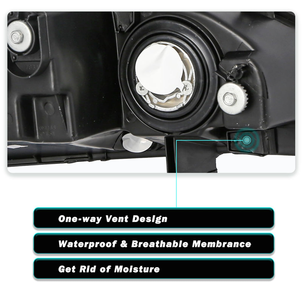 Headlight Assembly with Chrome Housing and Amber Reflector (L+R) C48934