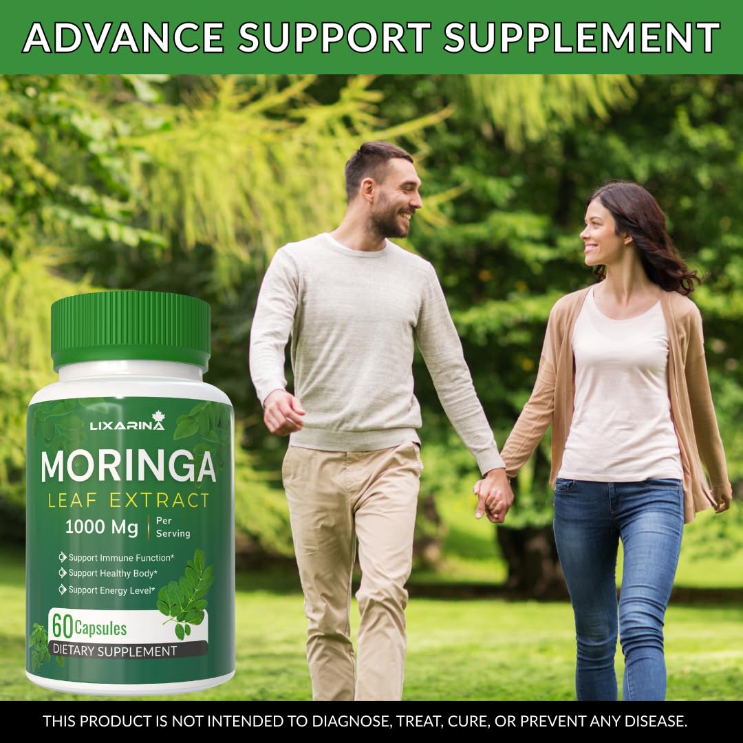 Moringa Capsules Organic 1000MG 60 Count Pack-2 Z800846