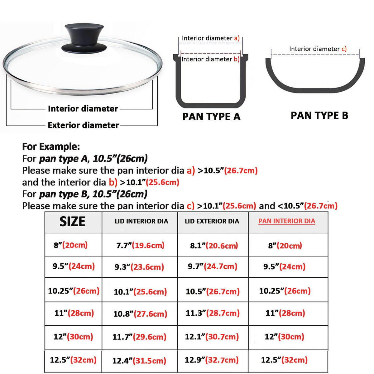 Tempered Glass Lid with Heat Resistant Handle 10.25 In V269
