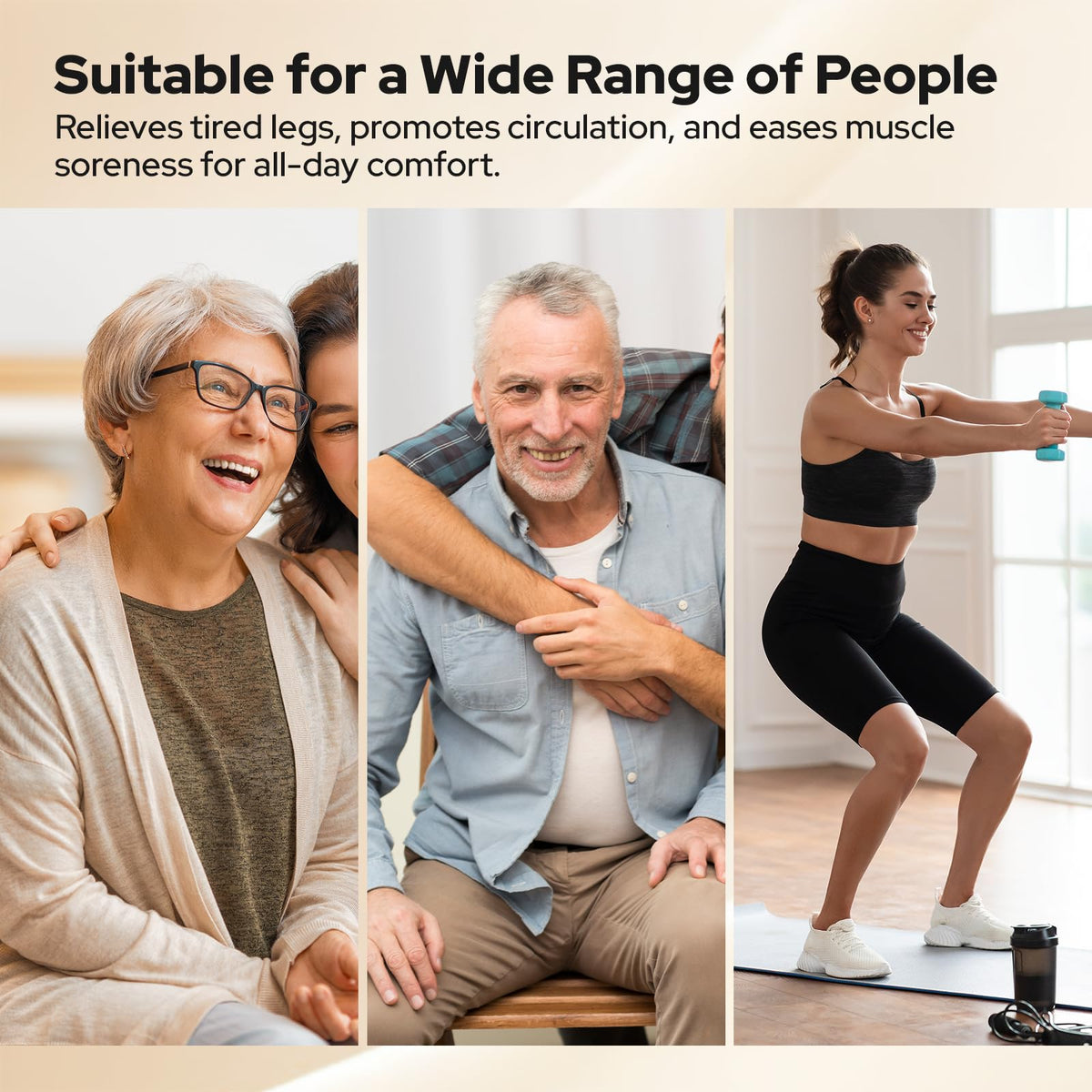 Air Compression Leg Massager with Heat, 6 Modes, 9 Intensities Q709
