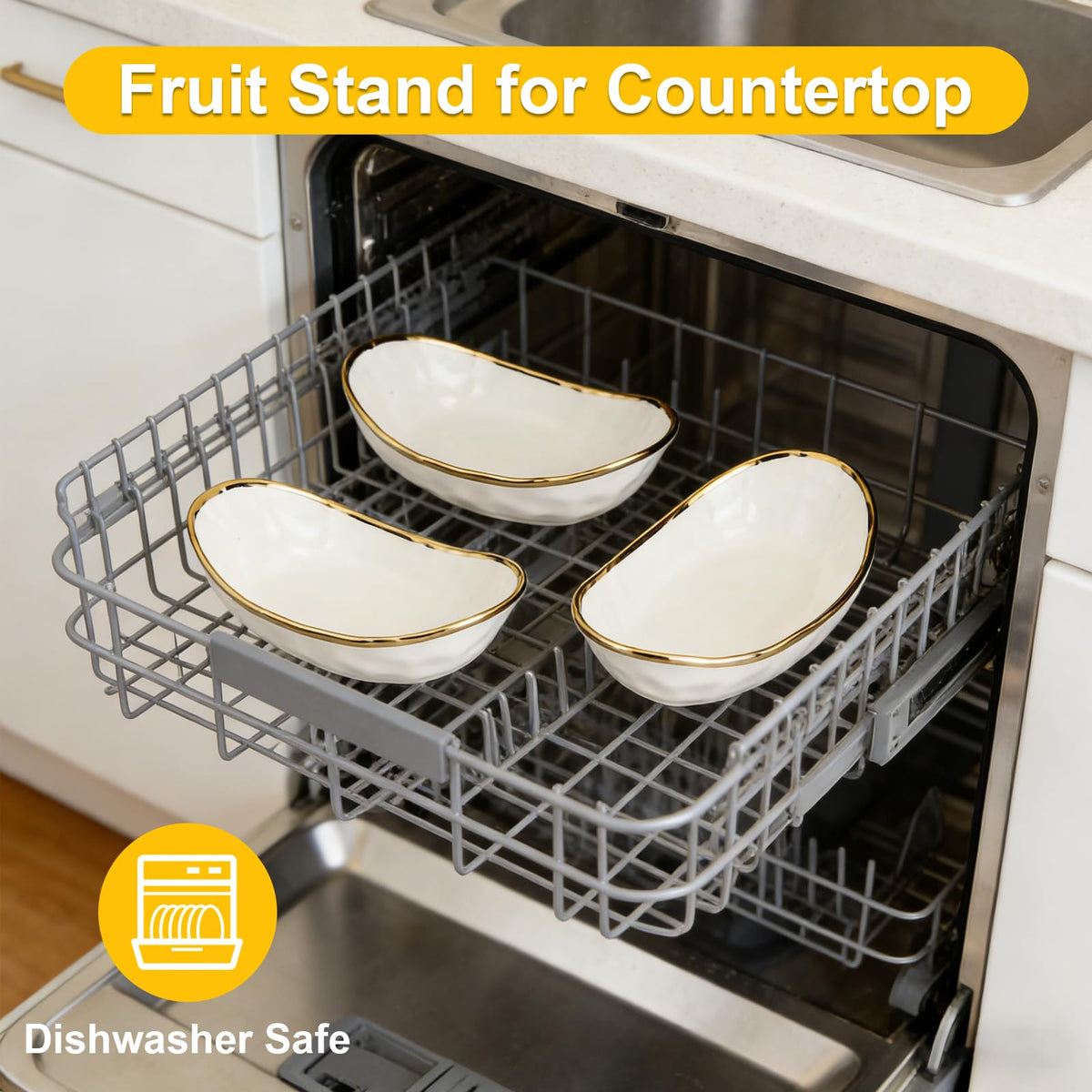 3-Tier Ceramic Fruit Bowl with Stand Z804