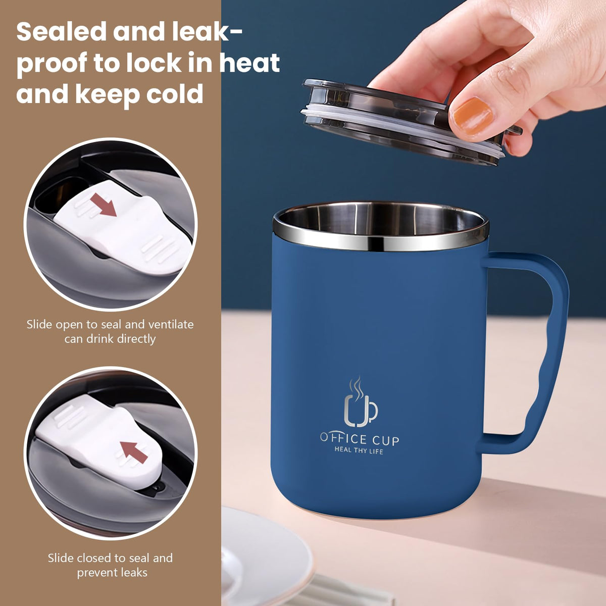 2 Pack Insulated Stainless Steel Travel Mug 16.9 oz V807