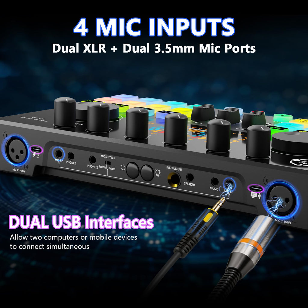 Audio Interface with 4 Dynamic Mics X645