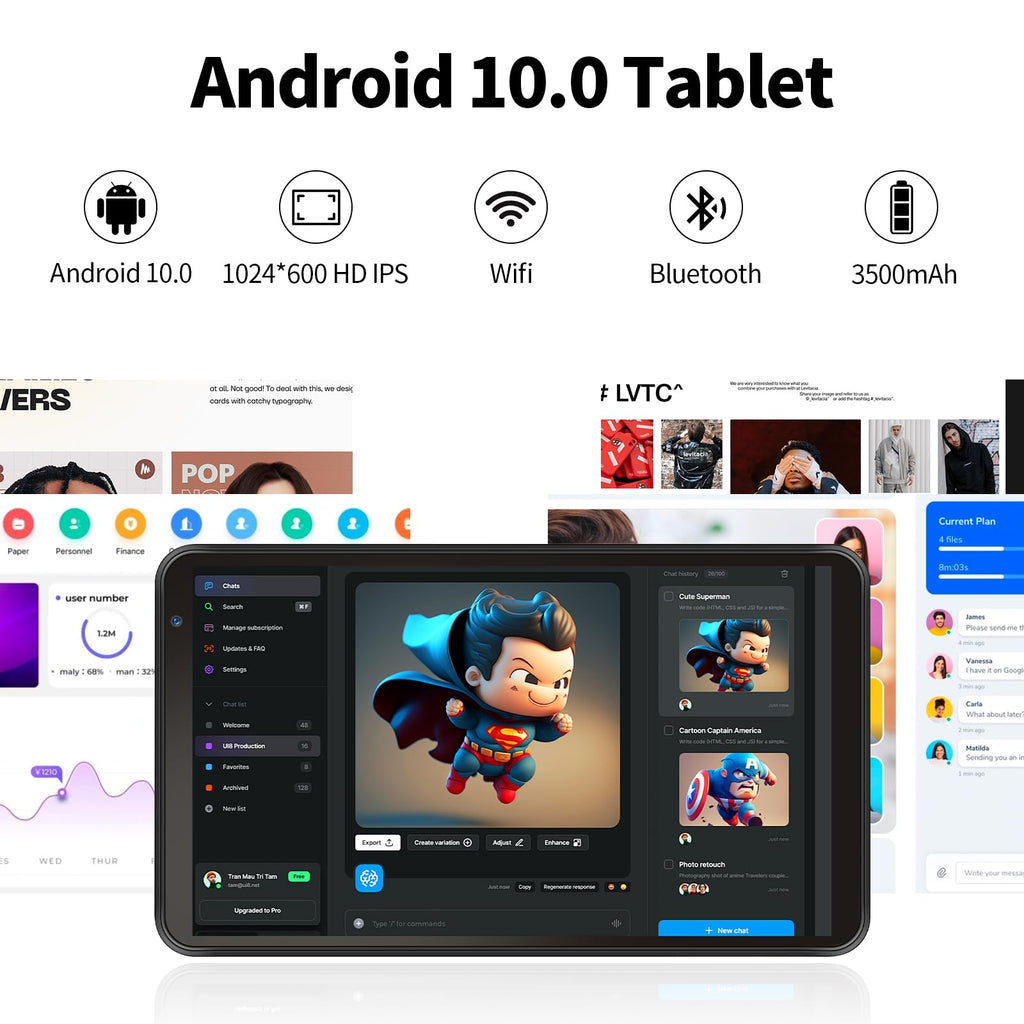 Android 7 inch Tablet 32GB ROM 2GB RAM HD Touchscreen Dual Camera S639