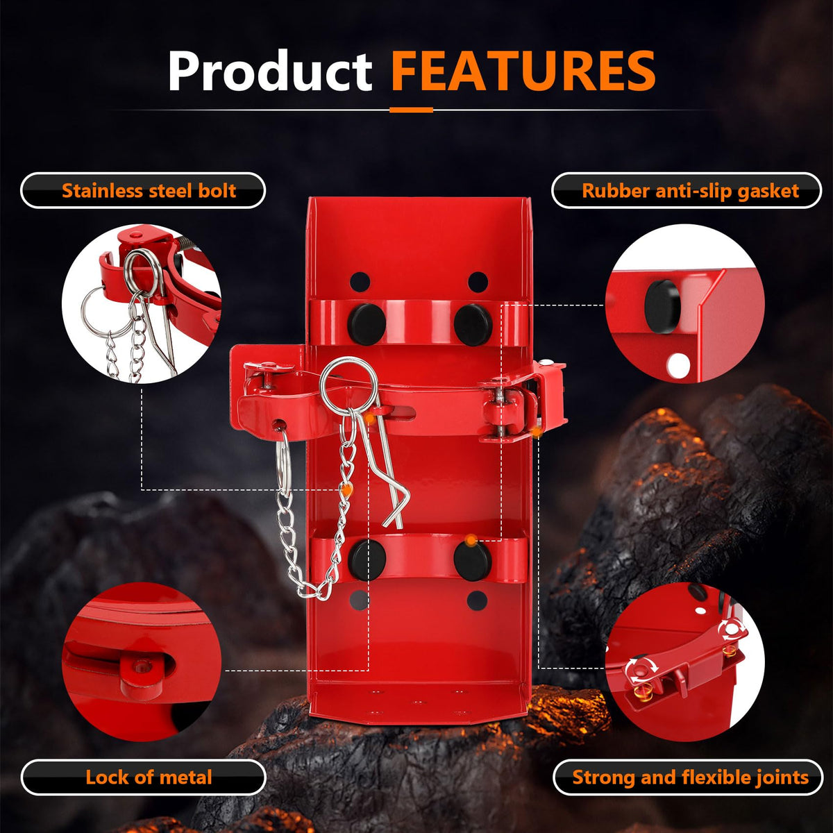 Heavy Duty Fire Extinguisher Brackets & Mounts Steel Red V333