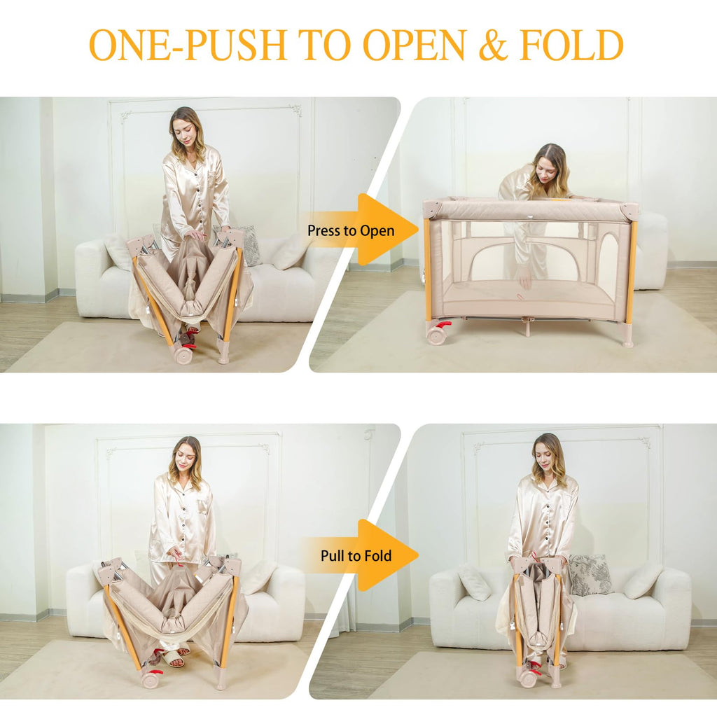 5-in-1 Foldable Baby Bassinet Playpen L128