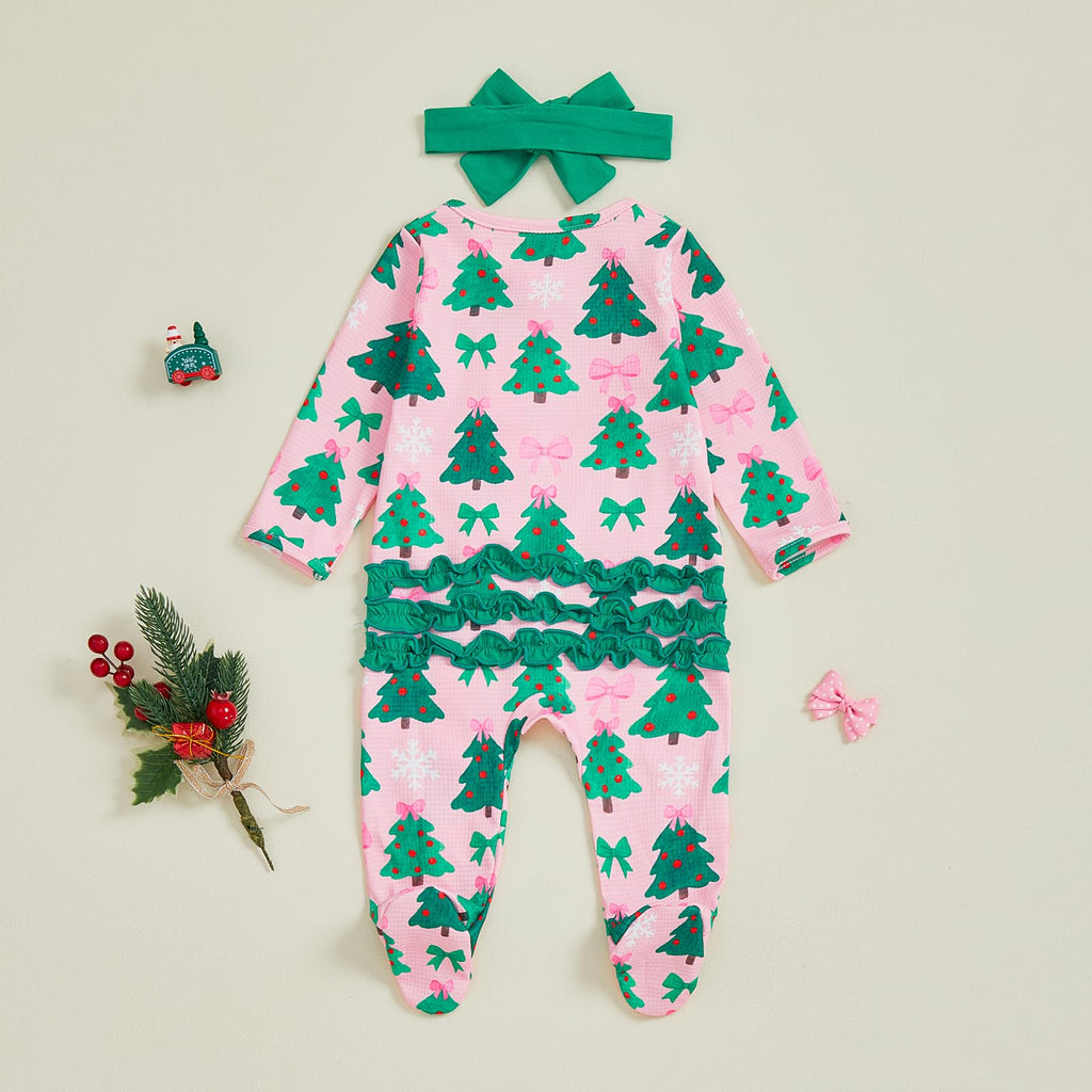 Newborn Baby Girl Footie Romper Sleeper Outfit W874