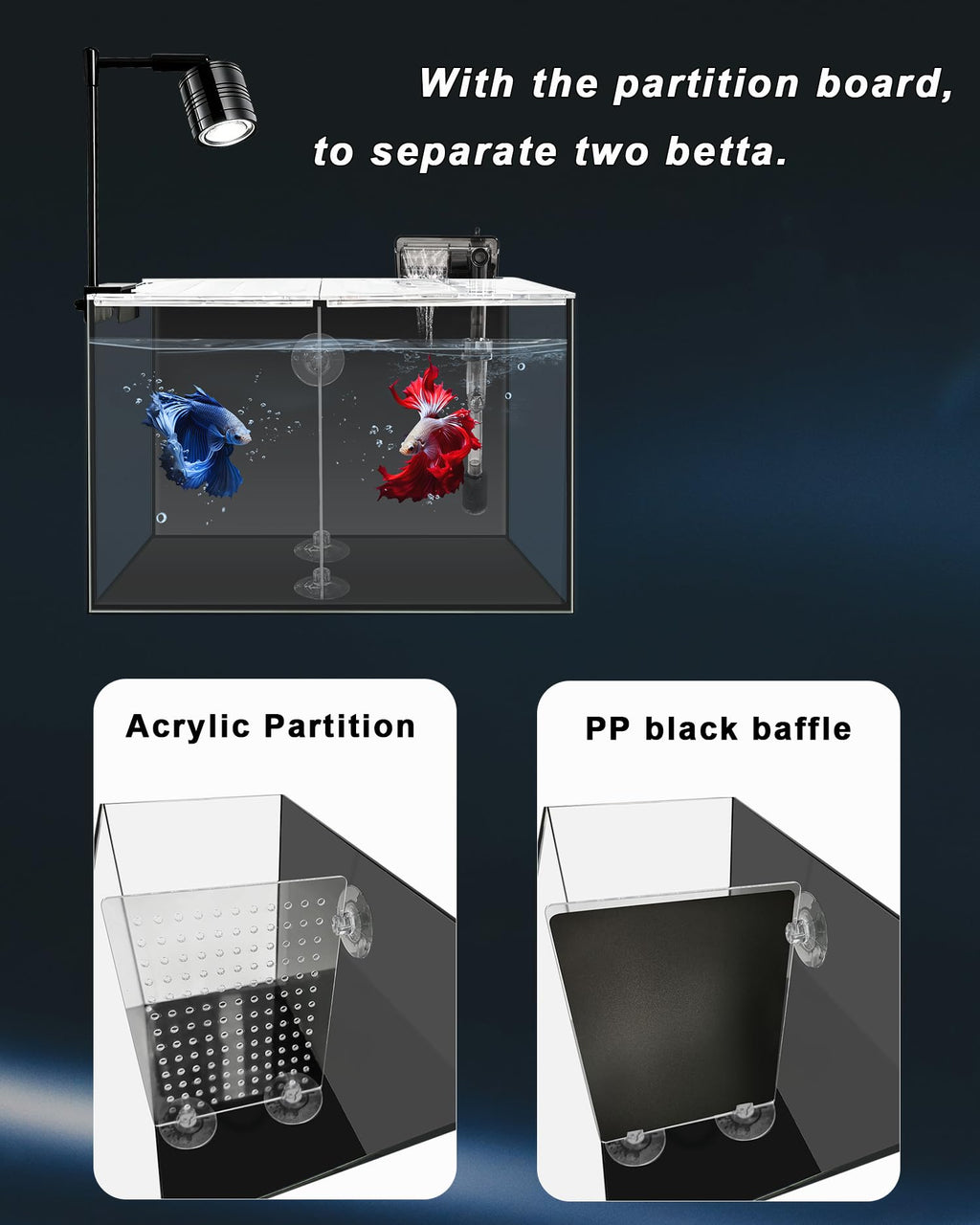 3 Gallon Ultra-Clear Glass Fish Tank with Filter and Led Light X538