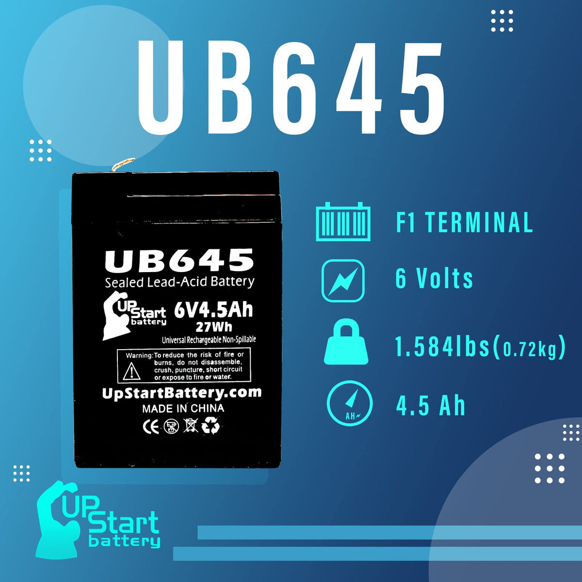 6V 4.5Ah Replacement Battery G8281
