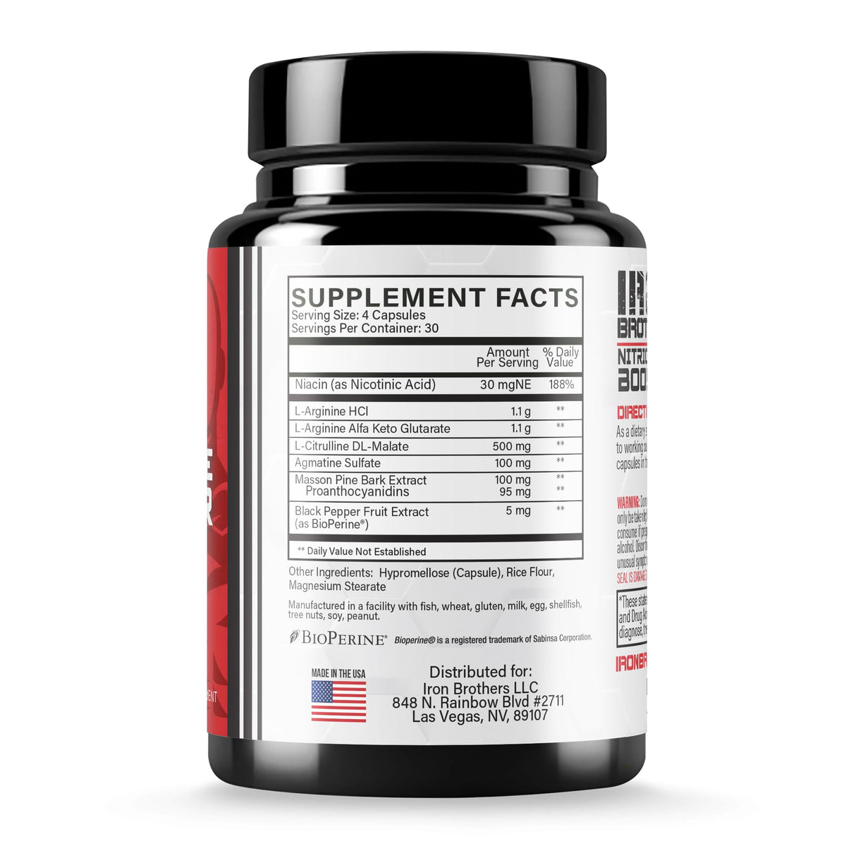 120 Vegan Capsules Nitric Oxide Supplement S49227