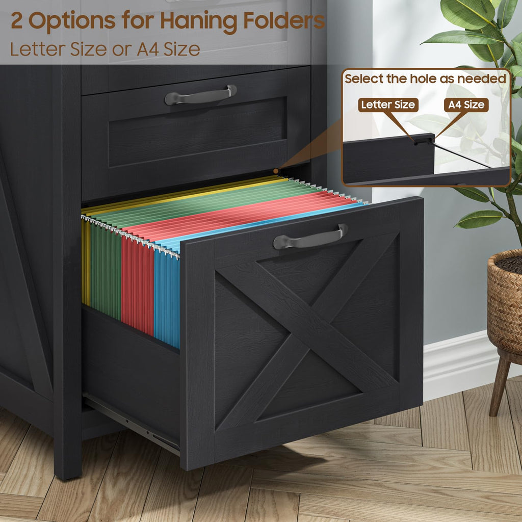 Black 3 Drawer File Cabinet W457069