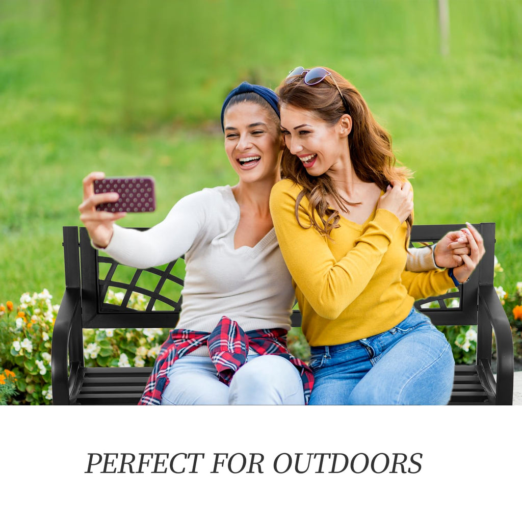 Black Outdoor Garden Bench H30722