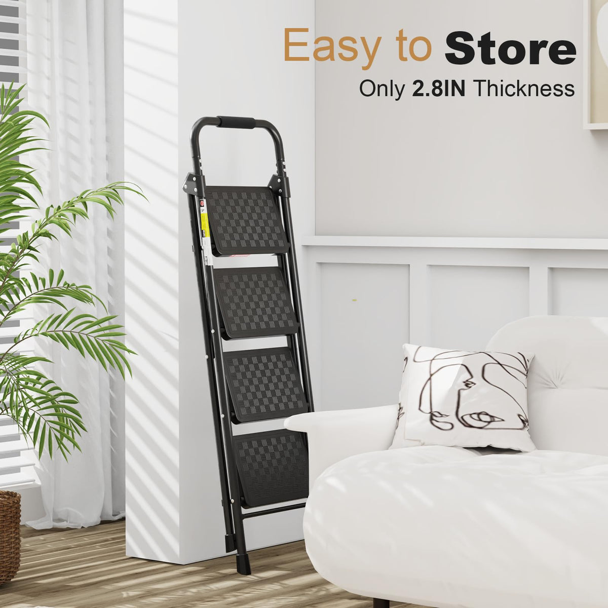 4 Step Ladder with Anti-Slip Pedal and Cushioned Handle P901