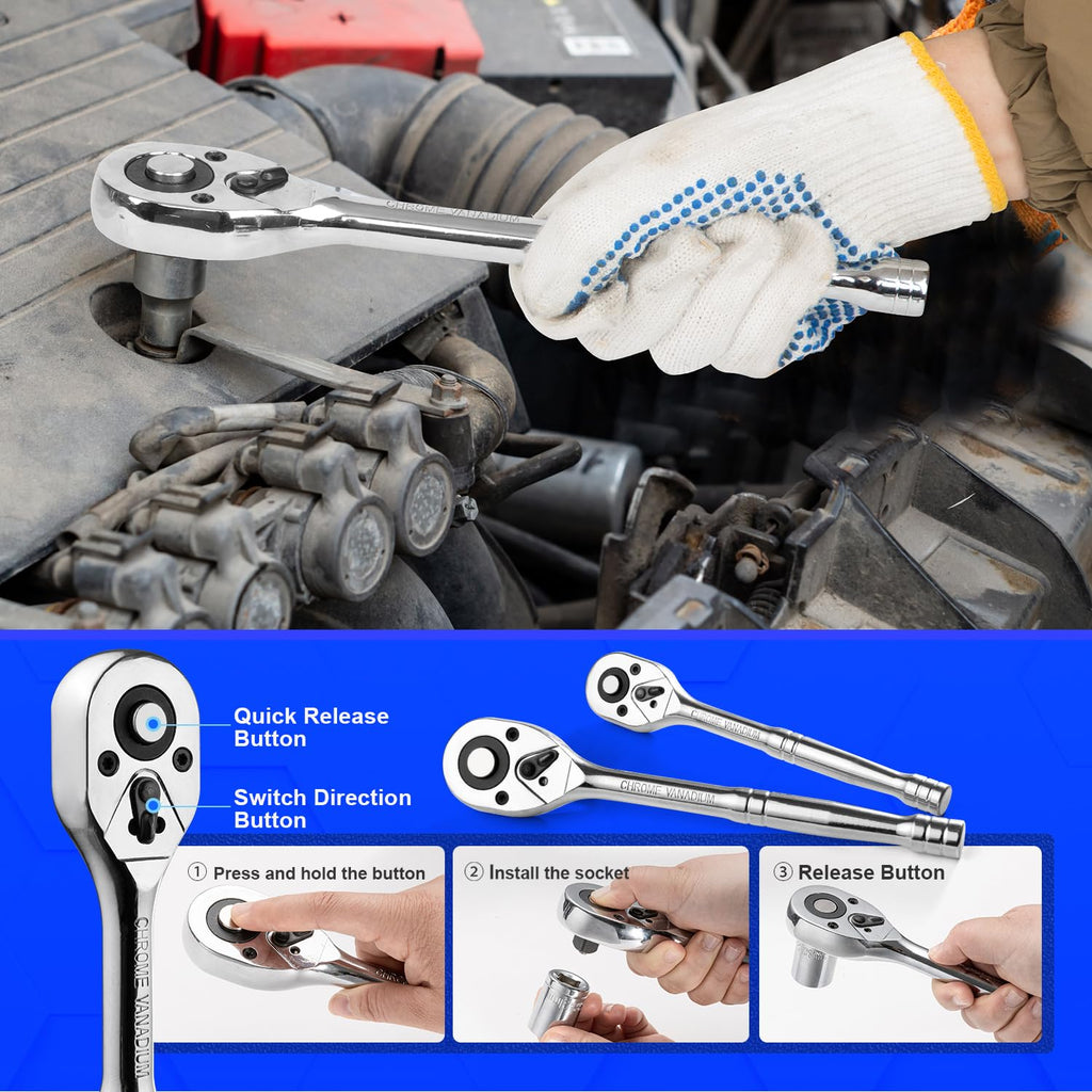 240-Pieces Mechanic Tool Set with Aluminium Tool Box C878