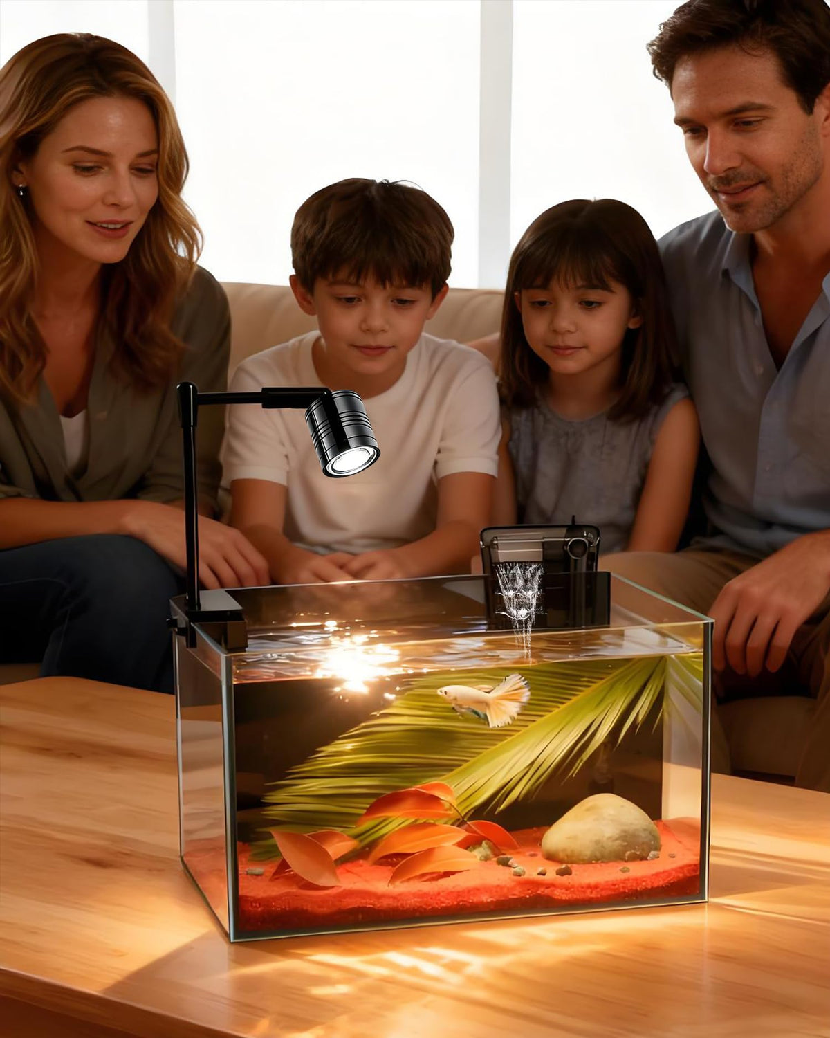 3 Gallon Ultra-Clear Glass Fish Tank with Filter and Led Light X538