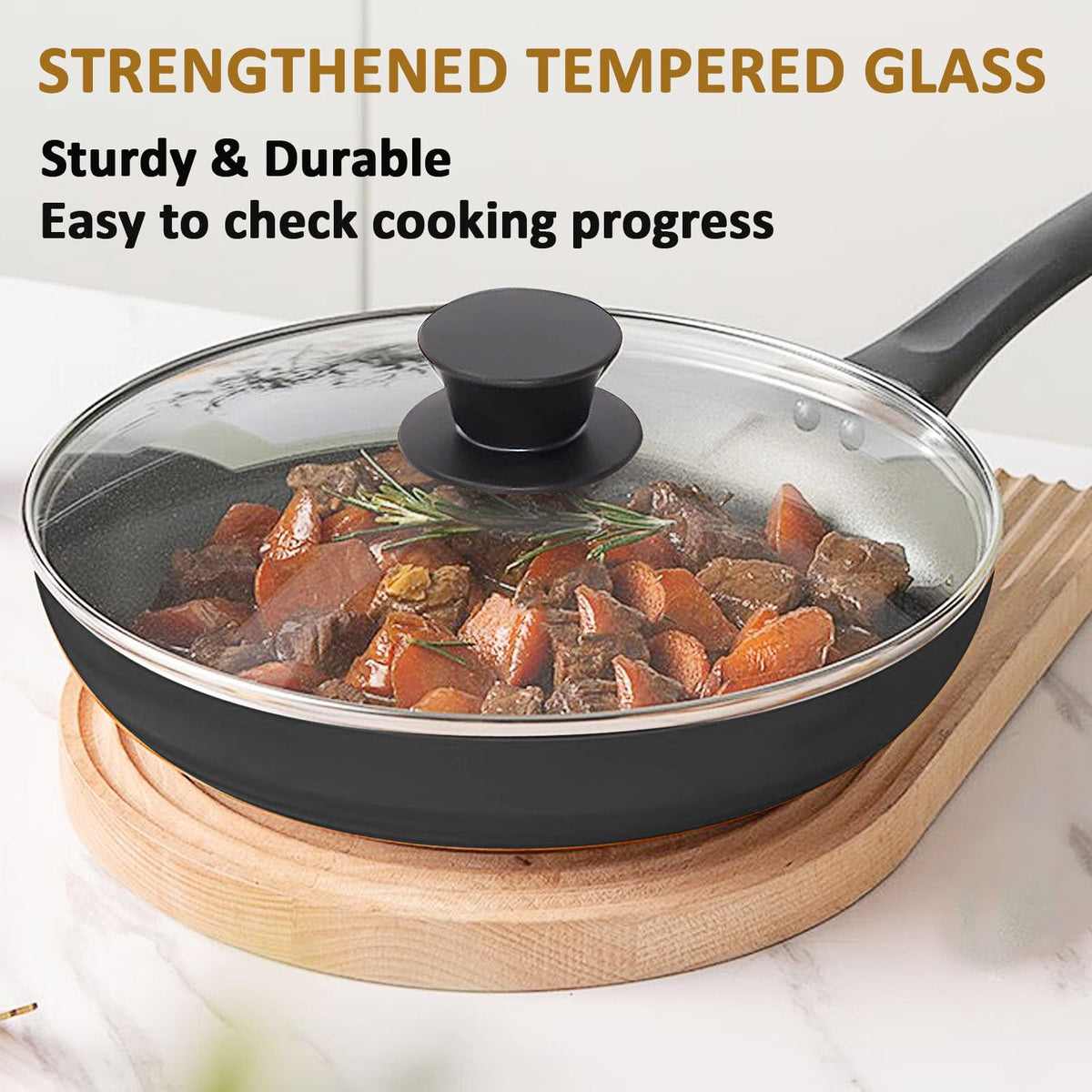 Tempered Glass Lid with Heat Resistant Handle 10.25 In V269
