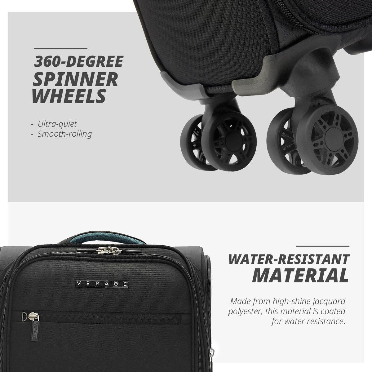14 inch Black Softside Underseat Carry On Luggage with Wheels N224