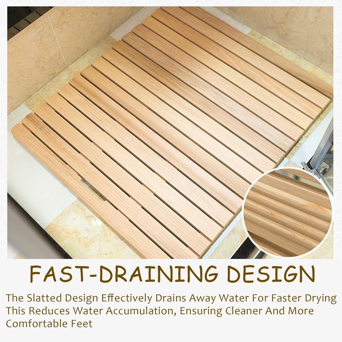 Red Cedar Shower Floor Mat 30x50/70/80/90cm U990