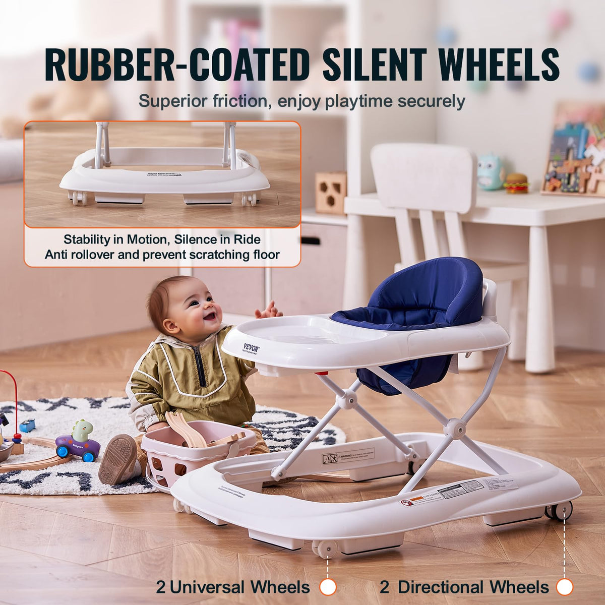 Foldable Baby Walker with Feeding Tray N980