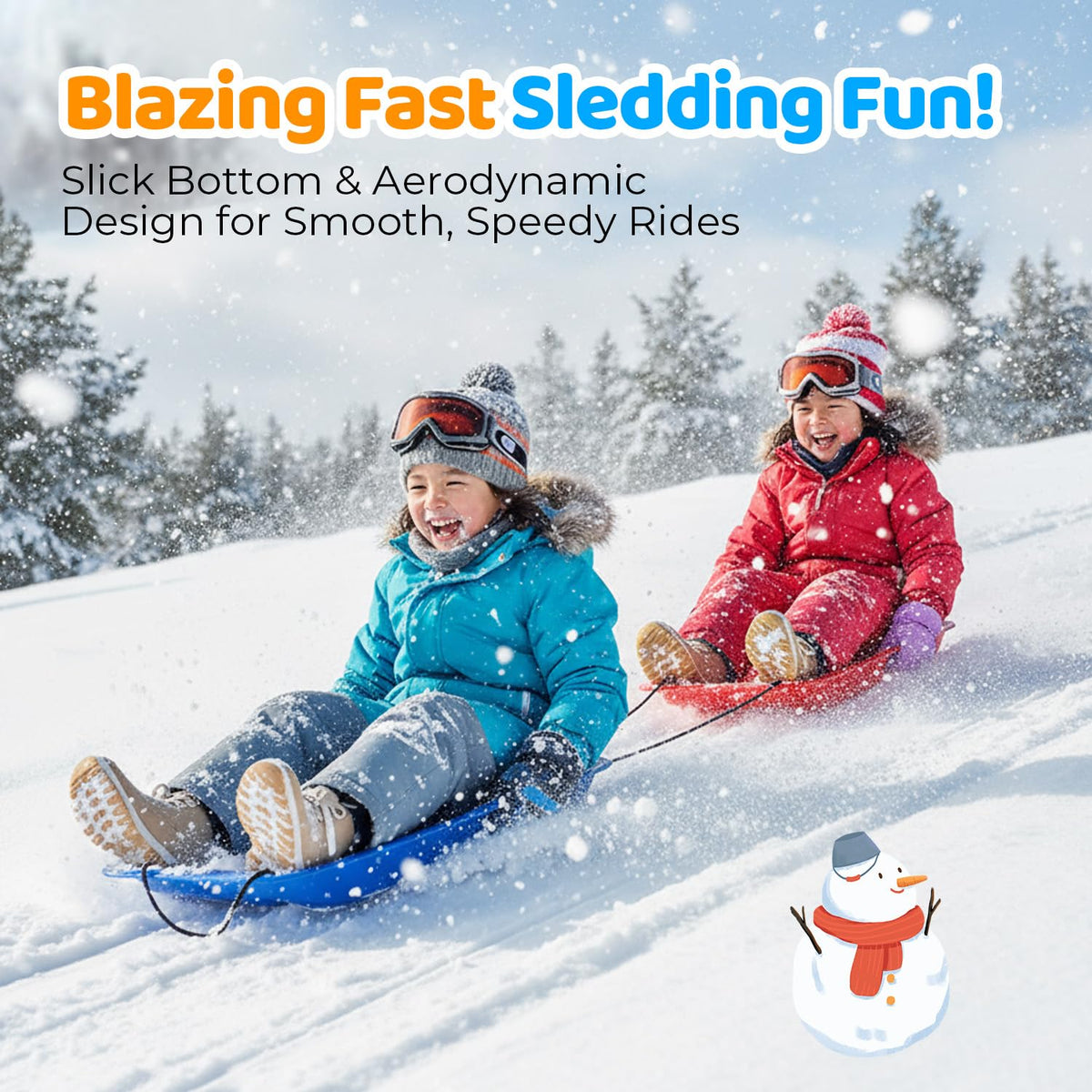 35" Snow Sled with Rope and Handles K9557