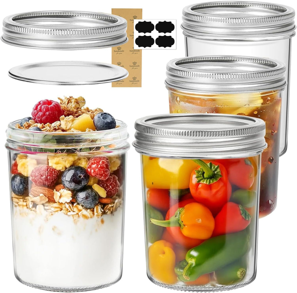 16 oz Wide Mouth Mason Jars 4 Pack V10625
