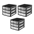 3 Pack 3 Drawer White Stackable Storage Organizer Y26624